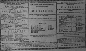 Theaterzettel (Oper und Burgtheater in Wien) 18111226 Seite: 1