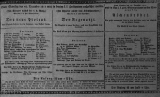 Theaterzettel (Oper und Burgtheater in Wien) 18111228 Seite: 1