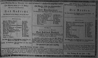 Theaterzettel (Oper und Burgtheater in Wien) 18111229 Seite: 1