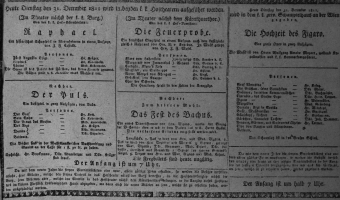 Theaterzettel (Oper und Burgtheater in Wien) 18111231 Seite: 1