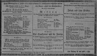 Theaterzettel (Oper und Burgtheater in Wien) 18120108 Seite: 1