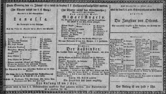 Theaterzettel (Oper und Burgtheater in Wien) 18120112 Seite: 1