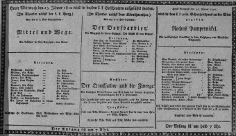 Theaterzettel (Oper und Burgtheater in Wien) 18120115 Seite: 1