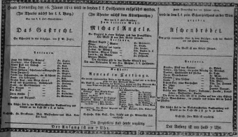 Theaterzettel (Oper und Burgtheater in Wien) 18120116 Seite: 1