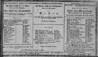 Theaterzettel (Oper und Burgtheater in Wien) 18120121 Seite: 1