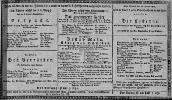 Theaterzettel (Oper und Burgtheater in Wien) 18120122 Seite: 1