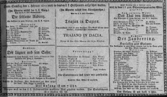 Theaterzettel (Oper und Burgtheater in Wien) 18120201 Seite: 1