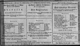 Theaterzettel (Oper und Burgtheater in Wien) 18120202 Seite: 1