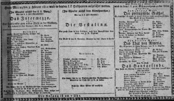 Theaterzettel (Oper und Burgtheater in Wien) 18120203 Seite: 1