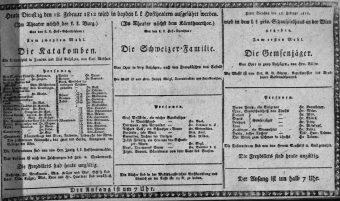 Theaterzettel (Oper und Burgtheater in Wien) 18120218 Seite: 1