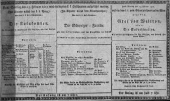 Theaterzettel (Oper und Burgtheater in Wien) 18120223 Seite: 1
