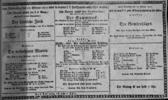 Theaterzettel (Oper und Burgtheater in Wien) 18120227 Seite: 1