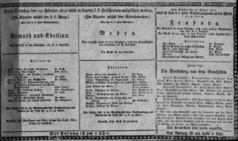 Theaterzettel (Oper und Burgtheater in Wien) 18120229 Seite: 1
