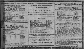 Theaterzettel (Oper und Burgtheater in Wien) 18120312 Seite: 1