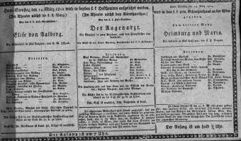Theaterzettel (Oper und Burgtheater in Wien) 18120314 Seite: 1