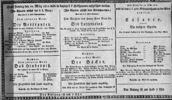 Theaterzettel (Oper und Burgtheater in Wien) 18120320 Seite: 1