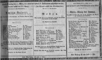 Theaterzettel (Oper und Burgtheater in Wien) 18120321 Seite: 1