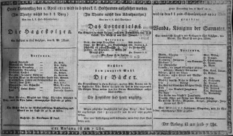 Theaterzettel (Oper und Burgtheater in Wien) 18120402 Seite: 1