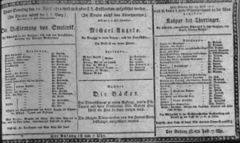 Theaterzettel (Oper und Burgtheater in Wien) 18120412 Seite: 1