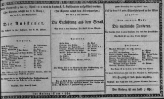 Theaterzettel (Oper und Burgtheater in Wien) 18120423 Seite: 1