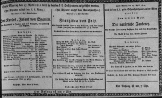 Theaterzettel (Oper und Burgtheater in Wien) 18120427 Seite: 1