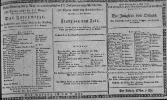 Theaterzettel (Oper und Burgtheater in Wien) 18120503 Seite: 1