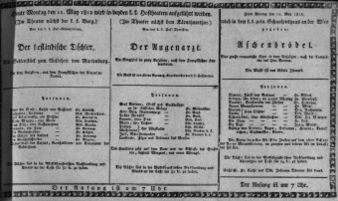 Theaterzettel (Oper und Burgtheater in Wien) 18120511 Seite: 1