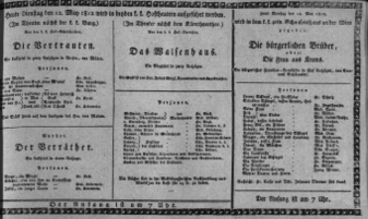 Theaterzettel (Oper und Burgtheater in Wien) 18120512 Seite: 1