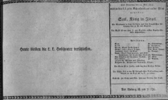 Theaterzettel (Oper und Burgtheater in Wien) 18120514 Seite: 1