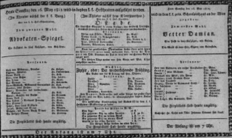 Theaterzettel (Oper und Burgtheater in Wien) 18120516 Seite: 1