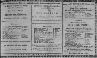 Theaterzettel (Oper und Burgtheater in Wien) 18120523 Seite: 1