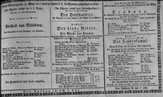 Theaterzettel (Oper und Burgtheater in Wien) 18120524 Seite: 1