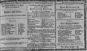 Theaterzettel (Oper und Burgtheater in Wien) 18120530 Seite: 1