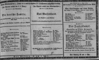 Theaterzettel (Oper und Burgtheater in Wien) 18120603 Seite: 1