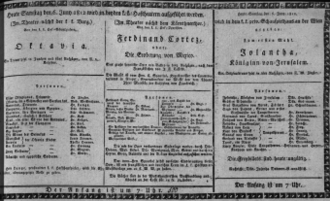 Theaterzettel (Oper und Burgtheater in Wien) 18120606 Seite: 1