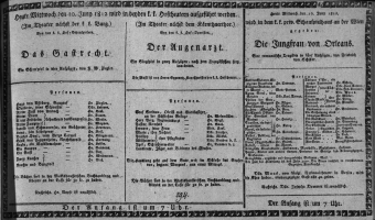 Theaterzettel (Oper und Burgtheater in Wien) 18120610 Seite: 1