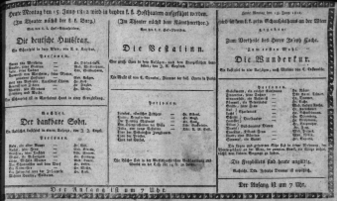 Theaterzettel (Oper und Burgtheater in Wien) 18120615 Seite: 1