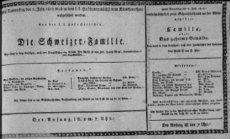 Theaterzettel (Oper und Burgtheater in Wien) 18120702 Seite: 1