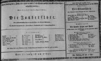 Theaterzettel (Oper und Burgtheater in Wien) 18120703 Seite: 1
