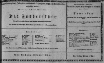 Theaterzettel (Oper und Burgtheater in Wien) 18120705 Seite: 1