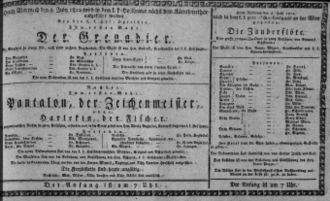 Theaterzettel (Oper und Burgtheater in Wien) 18120708 Seite: 1