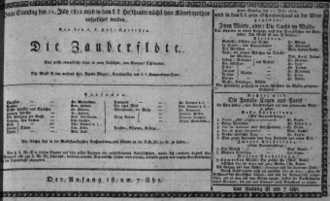 Theaterzettel (Oper und Burgtheater in Wien) 18120711 Seite: 1