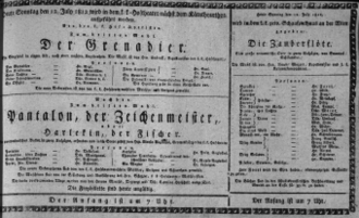 Theaterzettel (Oper und Burgtheater in Wien) 18120712 Seite: 1