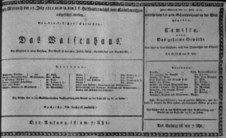 Theaterzettel (Oper und Burgtheater in Wien) 18120715 Seite: 1