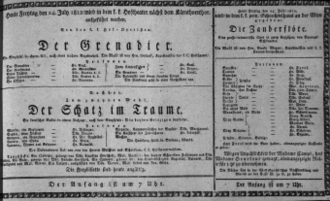 Theaterzettel (Oper und Burgtheater in Wien) 18120724 Seite: 1