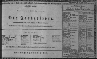 Theaterzettel (Oper und Burgtheater in Wien) 18120725 Seite: 1