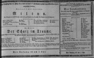 Theaterzettel (Oper und Burgtheater in Wien) 18120728 Seite: 1
