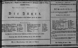 Theaterzettel (Oper und Burgtheater in Wien) 18120801 Seite: 1