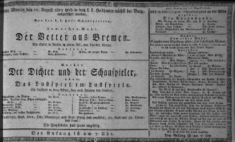 Theaterzettel (Oper und Burgtheater in Wien) 18120810 Seite: 1