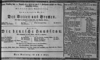 Theaterzettel (Oper und Burgtheater in Wien) 18120811 Seite: 1